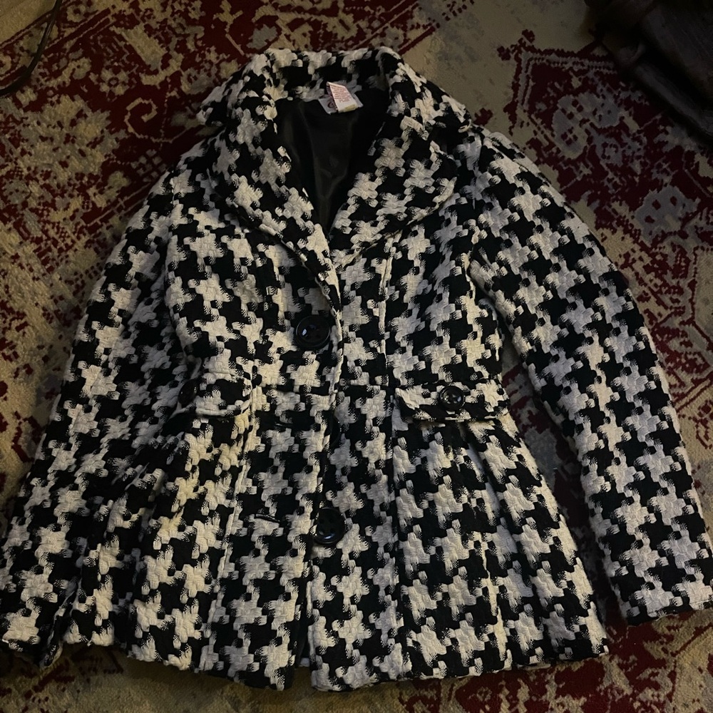 Candies Womens Coat Black And White Sz Medium